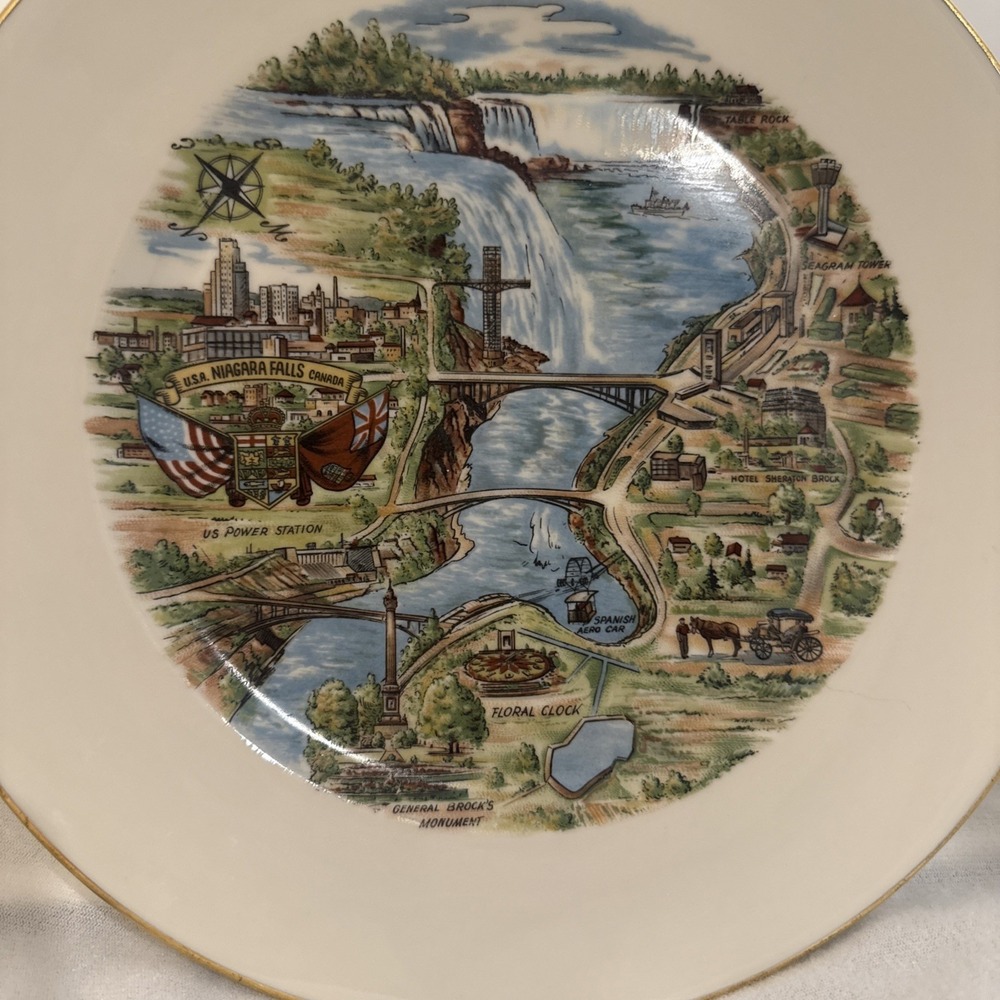 Bavaria Western Germany Niagara Falls Plate - 10" Souvenir Collectible